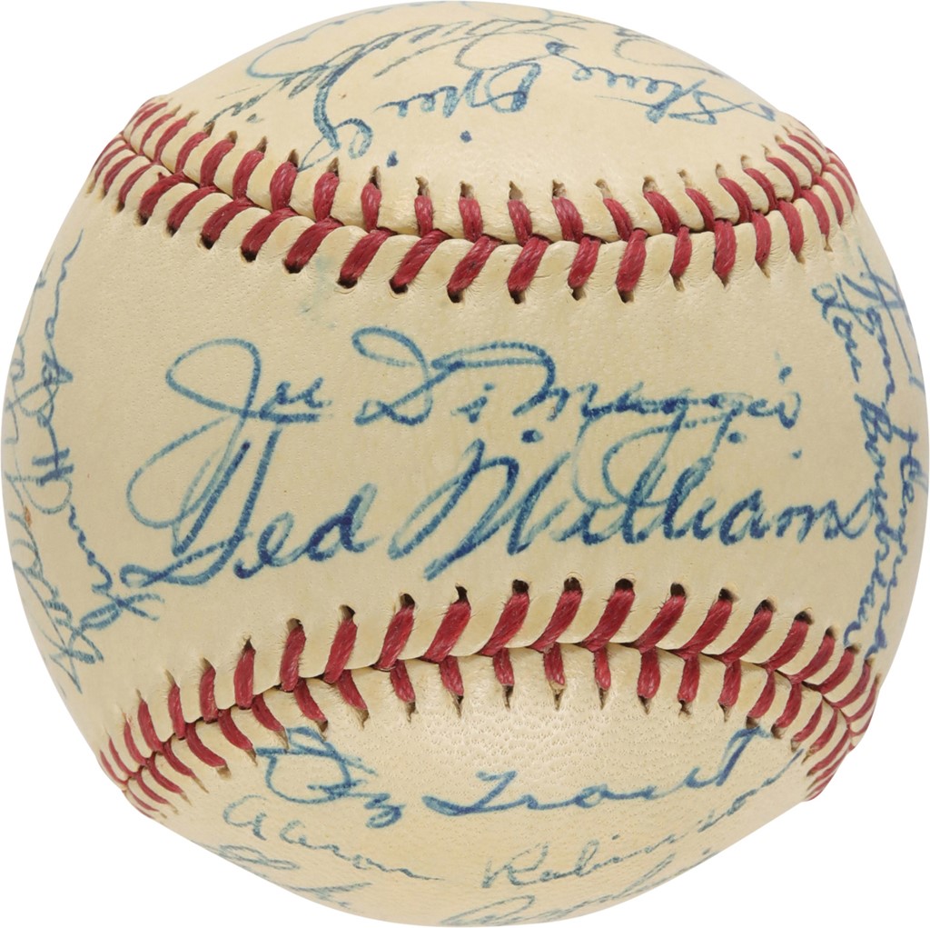 Baseball Autographs - 1947 American League All-Star Team Signed Baseball w/DiMaggio & Williams