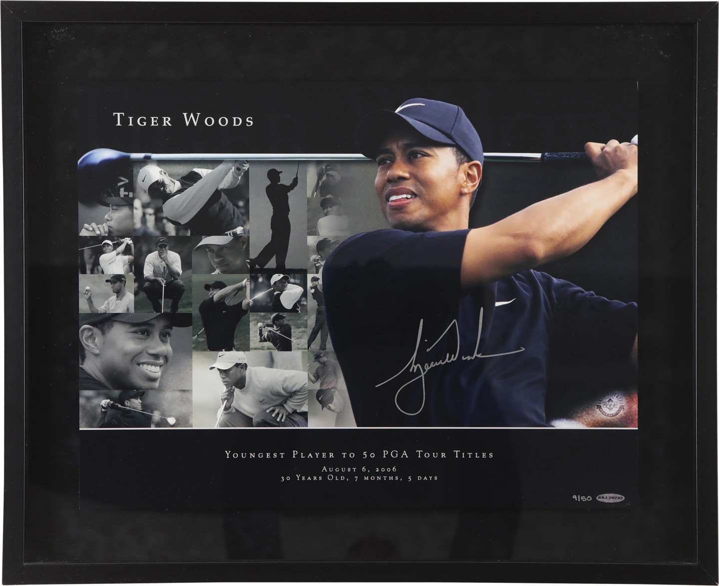- Tiger Woods "Youngest Player to 50 PGA Tour Titles" Limited Edition Signed Photograph LE 9/50 (UDA)