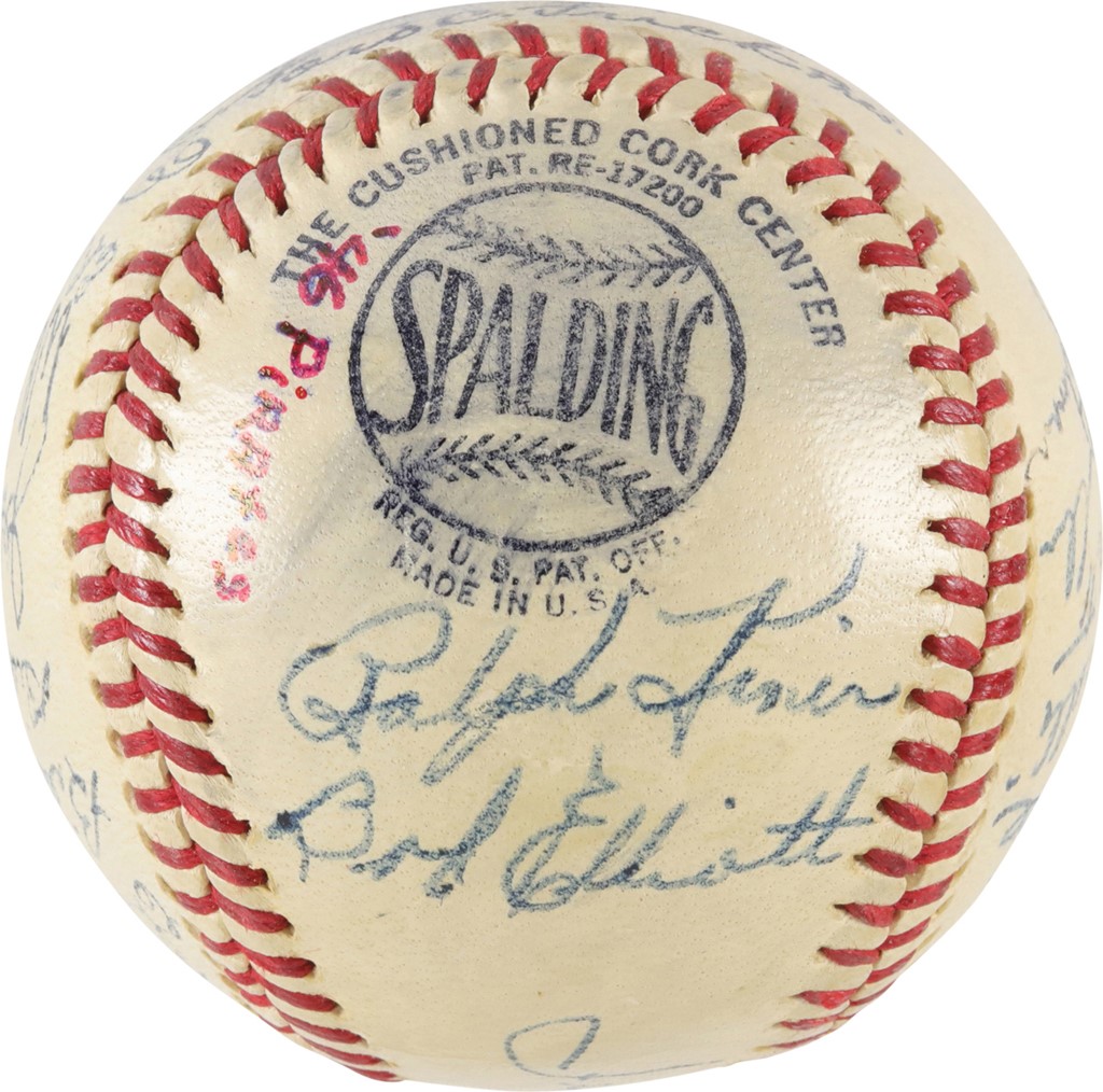 Baseball Autographs - 1946 Pittsburgh Pirates Team-Signed Baseball w/Rookie Ralph Kiner