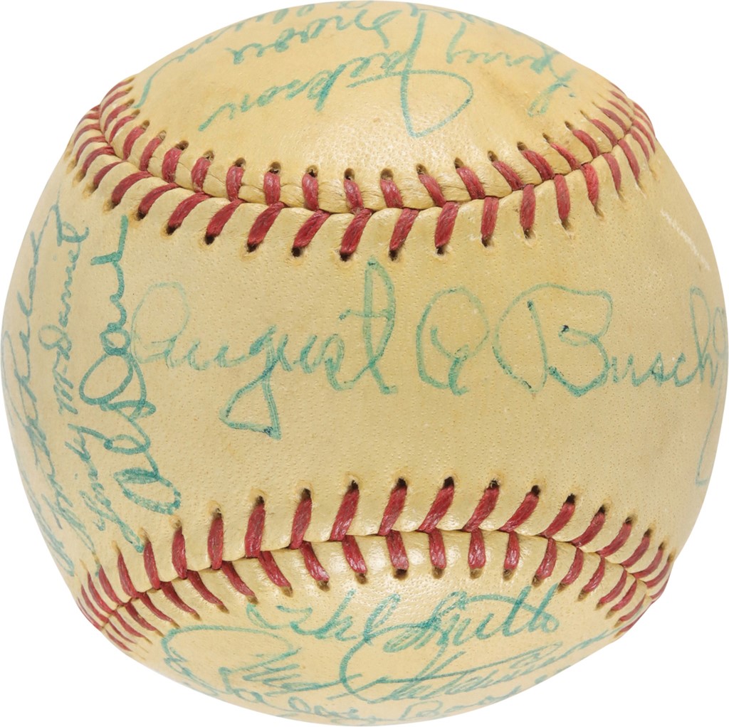 Baseball Autographs - 1956 St. Louis Cardinals Team-Signed Baseball w/Owner August Busch
