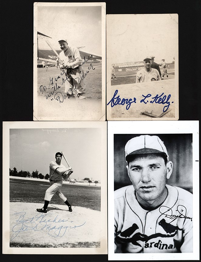 Baseball Autographs - Hall of Fame Signed Photograph Collection (28) w/DiMaggio & Vance
