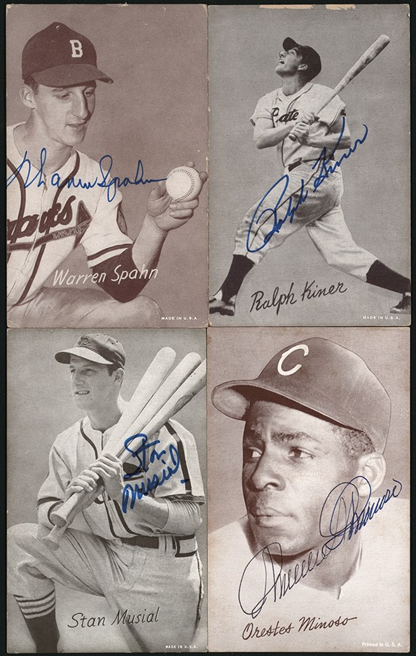 Baseball Autographs - Signed Hall of Fame Exhibit-Card Collection (12)