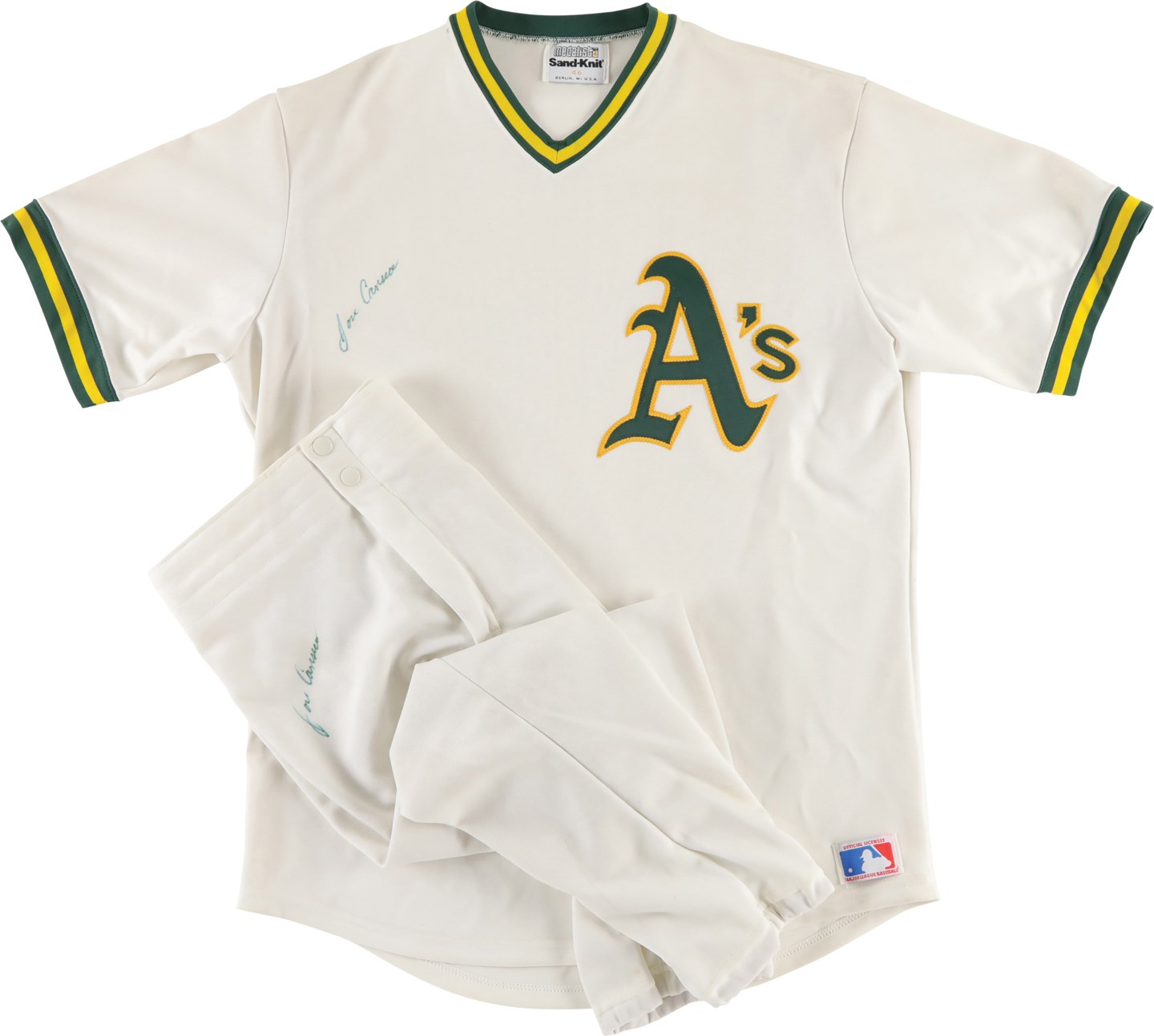 Baseball Equipment - 1986 Jose Canseco Oakland Athletics Signed Worn Uniform Attributed to First Professional Photoshoot (Canseco LOA)