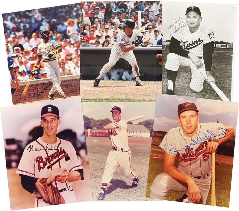 Baseball Autographs - Large Hall of Famer and Superstars Signed Photograph Collection (80)
