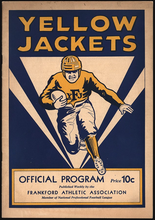 Scarce 1930 Frankford Yellow Jackets NFL Football Program