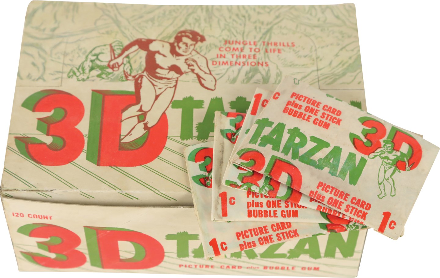 Non-Sports Cards - 1953 Topps Tarzan & The She Devil 3-D Display Box w/ (88) Unopened Wax Packs