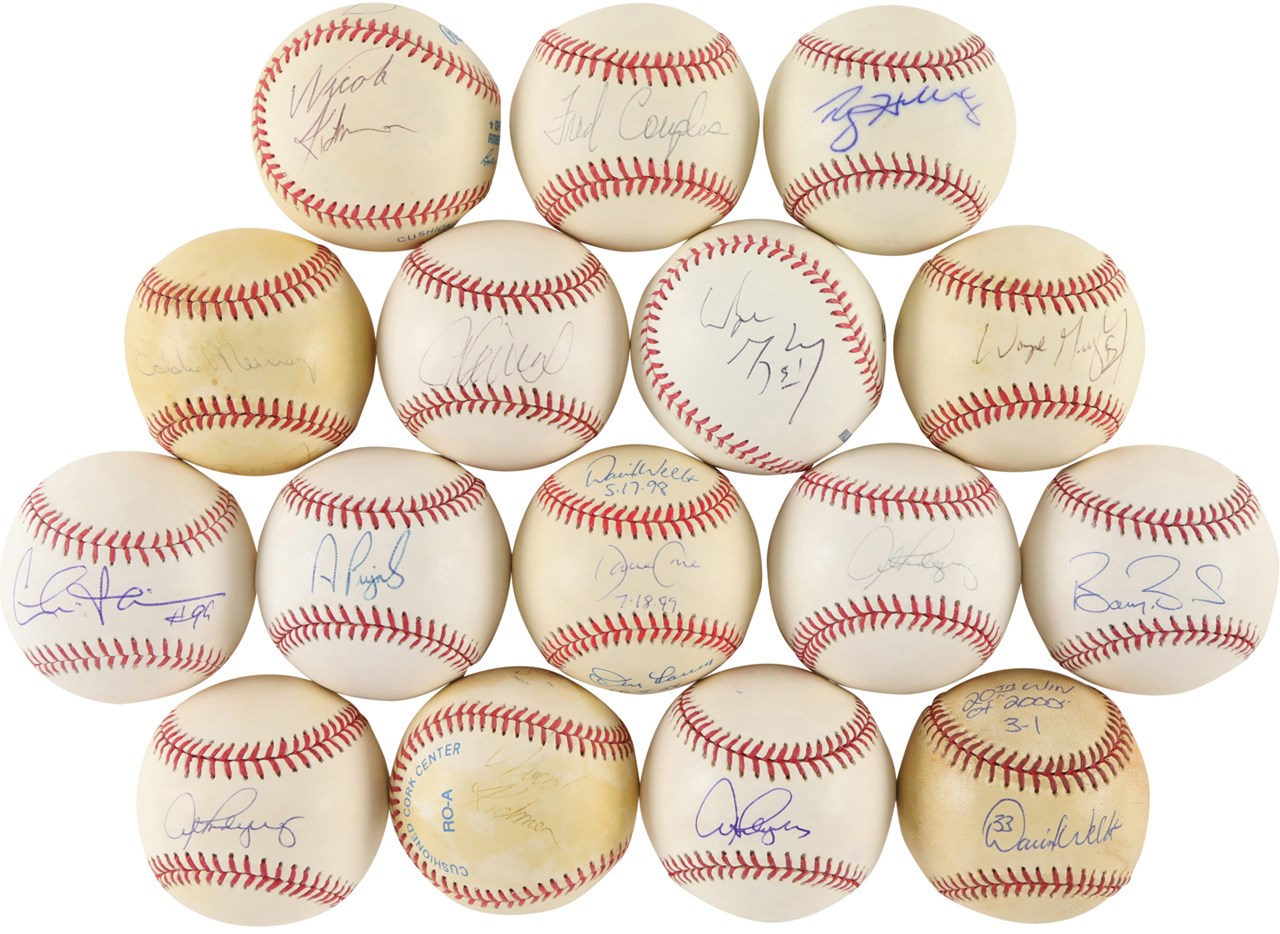 Baseball Autographs - Large Signed Baseball Collection with Celebrities inc. Tom Cruise & Nicole Kidman Dual Signed (75+)