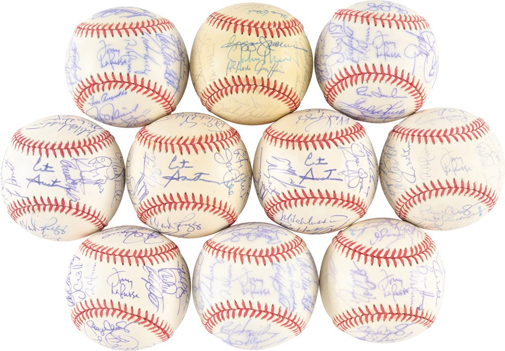 Baseball Autographs - 1990s All Star Team Signed Baseball Collection (10)