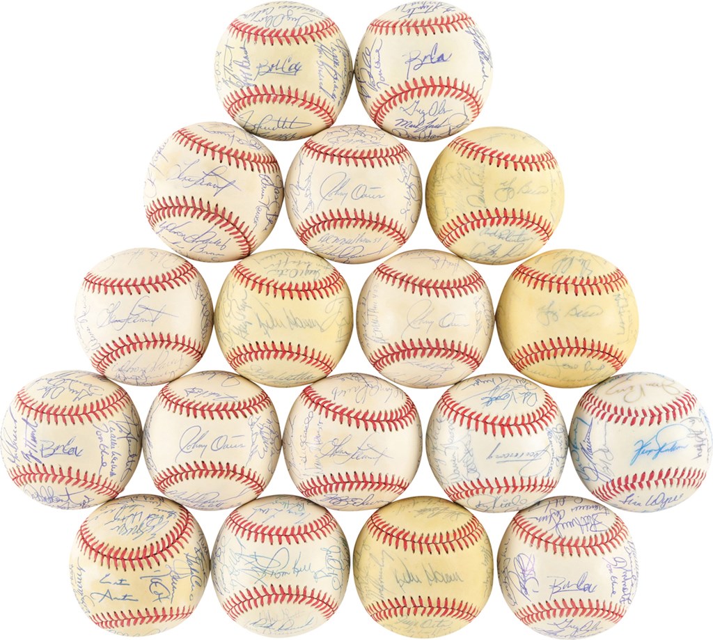 Baseball Autographs - Large Team-Signed Baseball Collection w/World Champions (30+)
