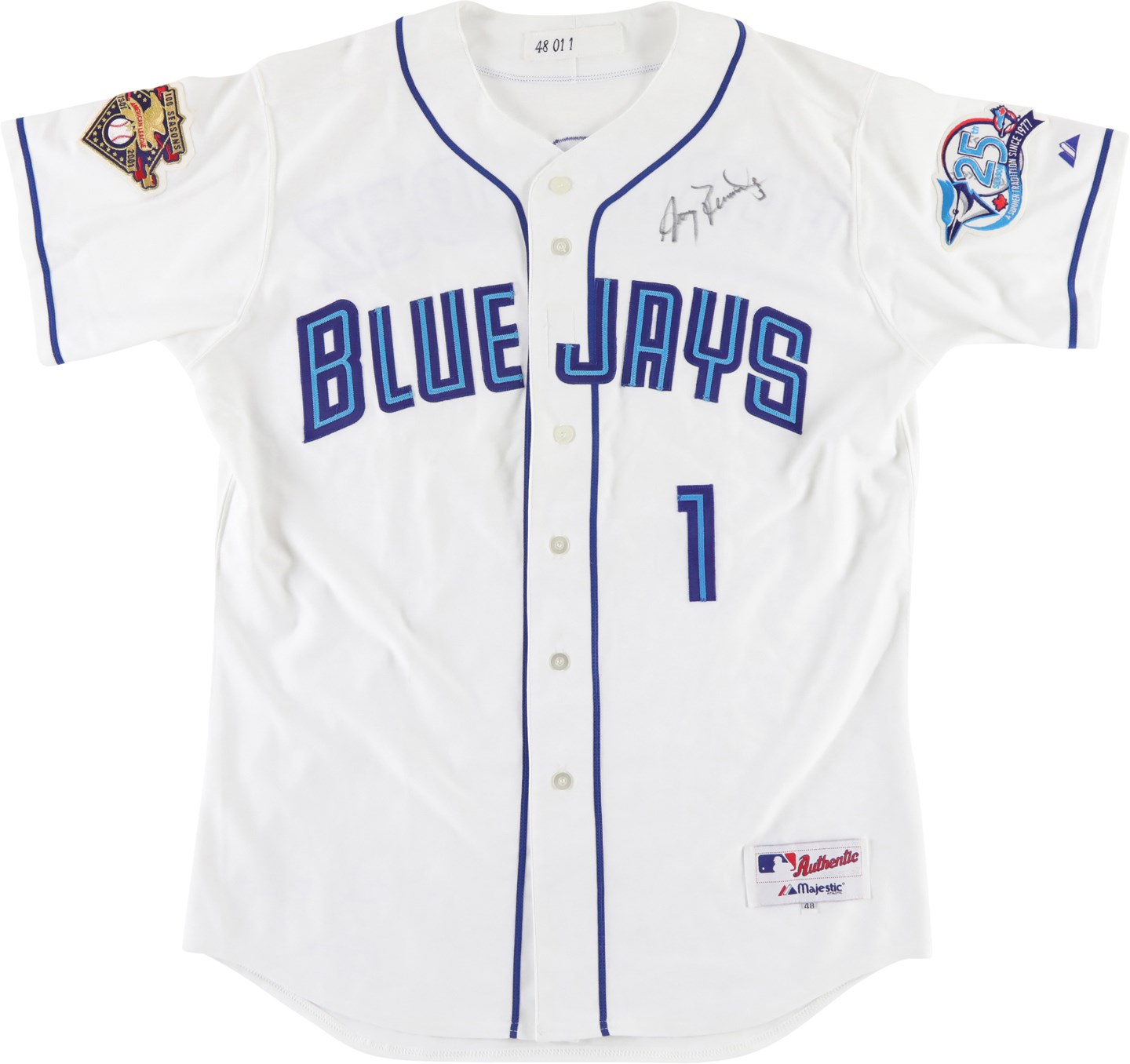 Baseball Equipment - 2001 Tony Fernandez Toronto Blue Jays Signed Game Worn Jersey Gifted to Cito Gaston