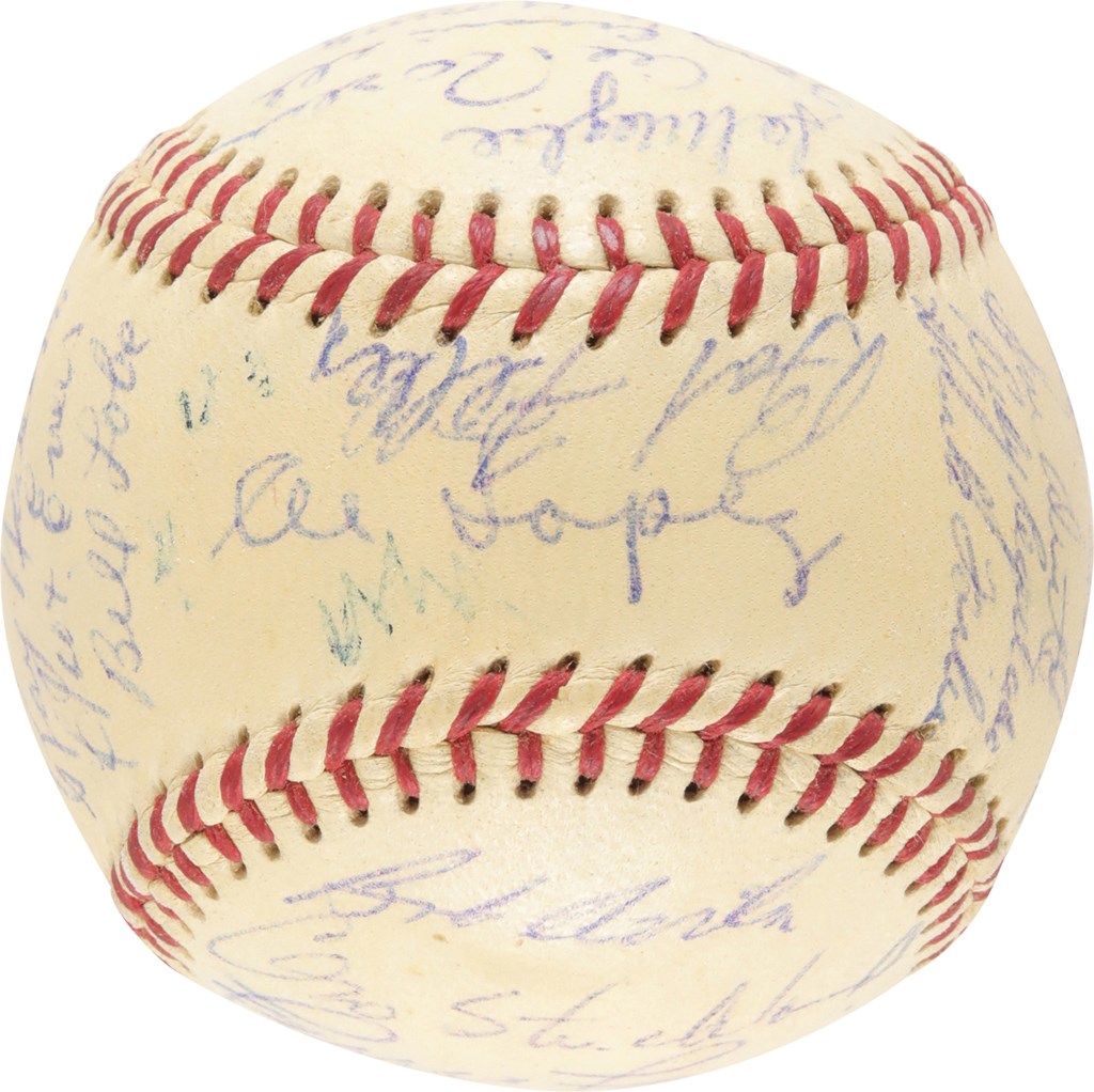 Baseball Autographs - 1955 Cleveland Indians Team Signed Baseball