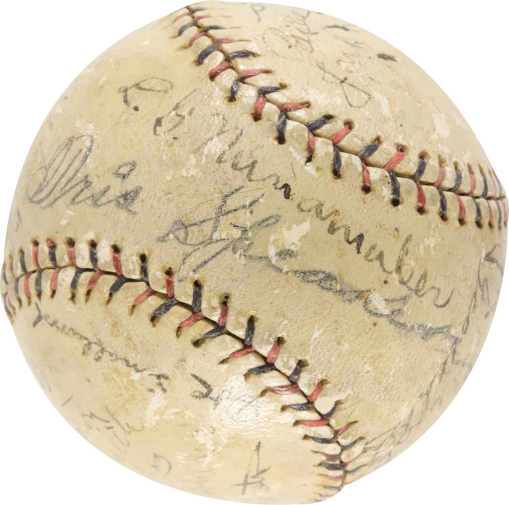 Baseball Autographs - 1921 Cleveland Indians Team Signed Baseball w/Speaker