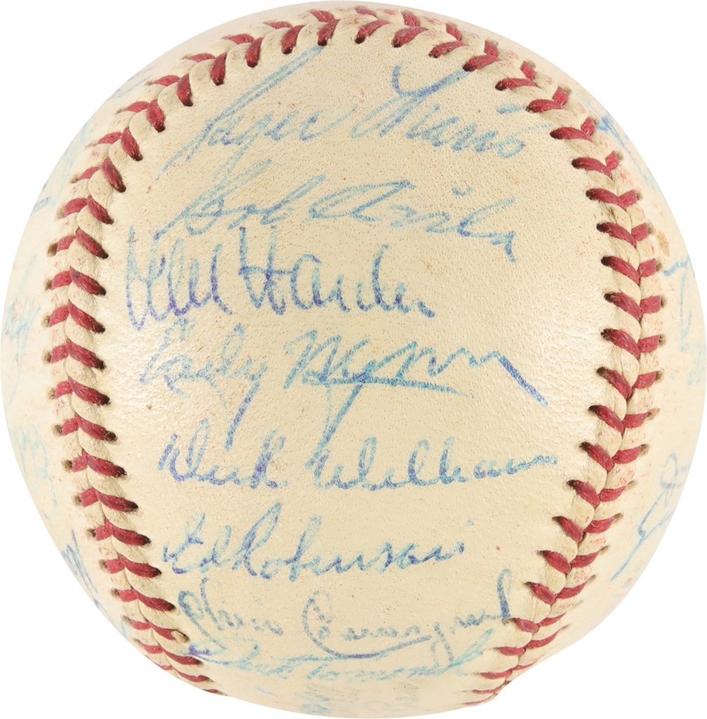 Baseball Autographs - 1957 Cleveland Indians Team Signed Baseball w/Rookie Roger Maris