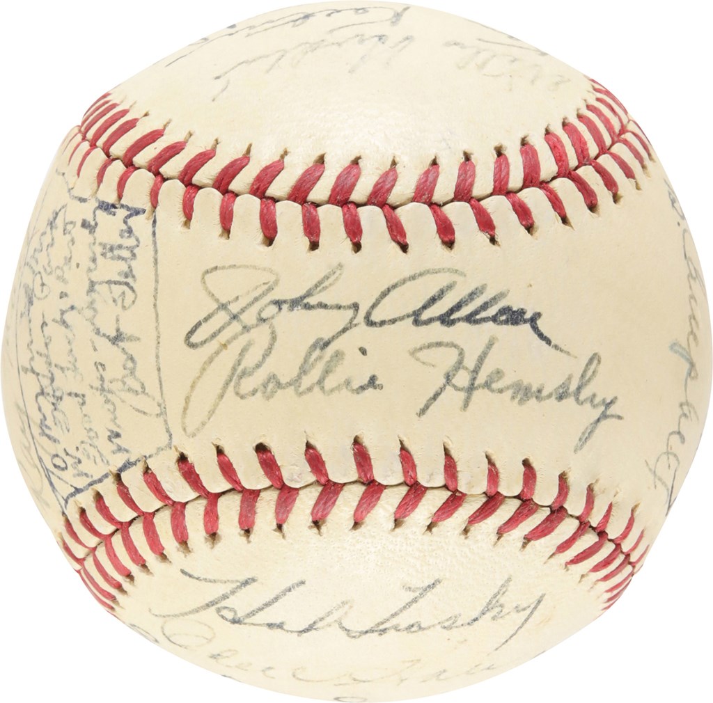 Baseball Autographs - 1940 Cleveland Indians Team Signed Baseball