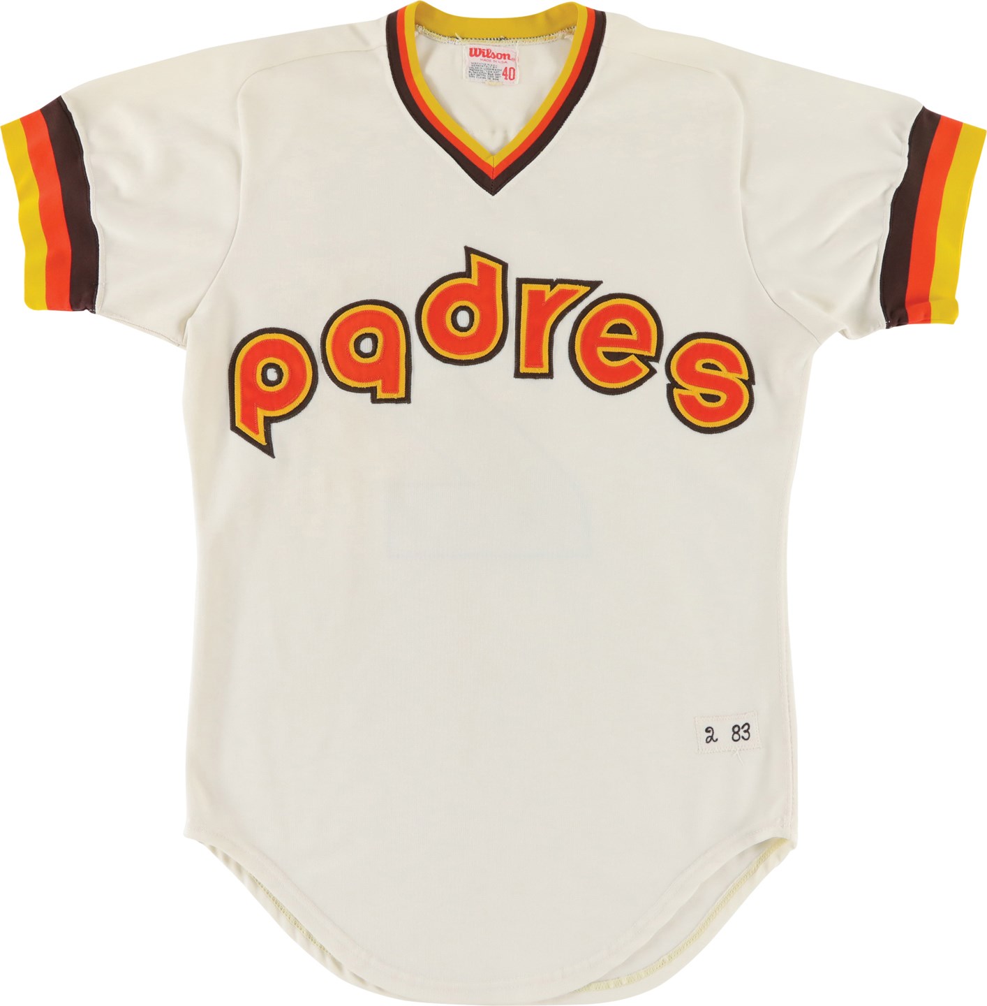 Baseball Equipment - 1983 Alan Wiggins San Diego Padres Game Worn Jersey