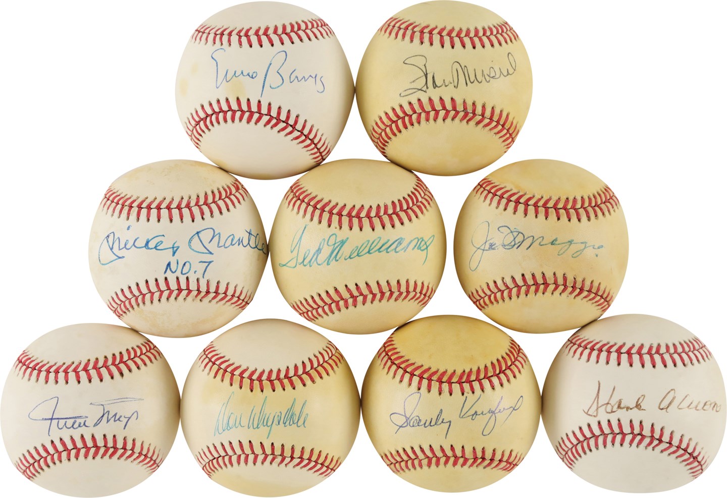 Baseball Autographs - Hall of Famers & Stars Signed Baseball Collection w/Mantle, DiMaggio & Williams (46)