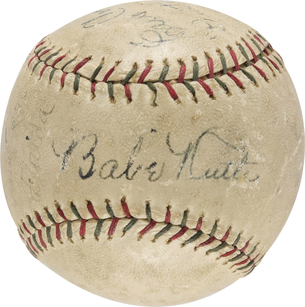 Baseball Autographs - 1929 Babe Ruth & Lou Gehrig Multi Signed Baseball (JSA)