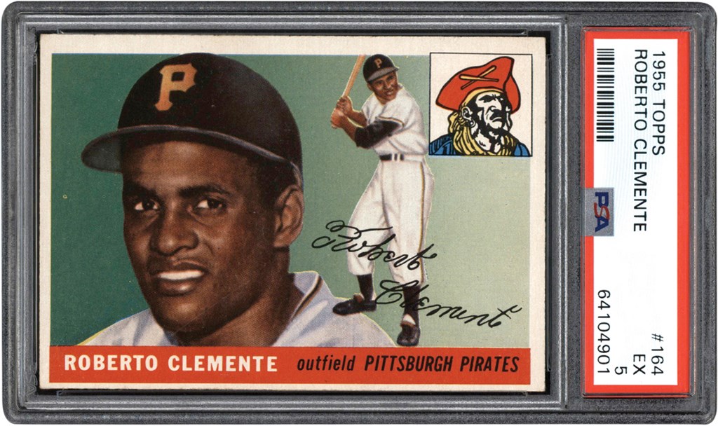 1955 Topps #164 Roberto Clemente Rookie Card PSA EX 5