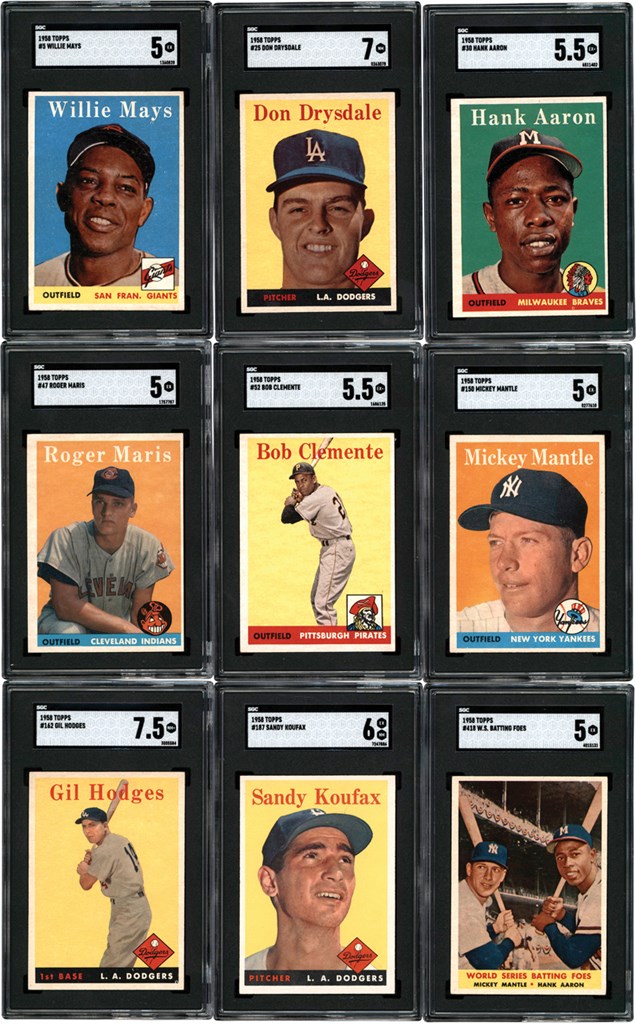 - 1958 Topps Baseball Complete Set (494) w/SGC
