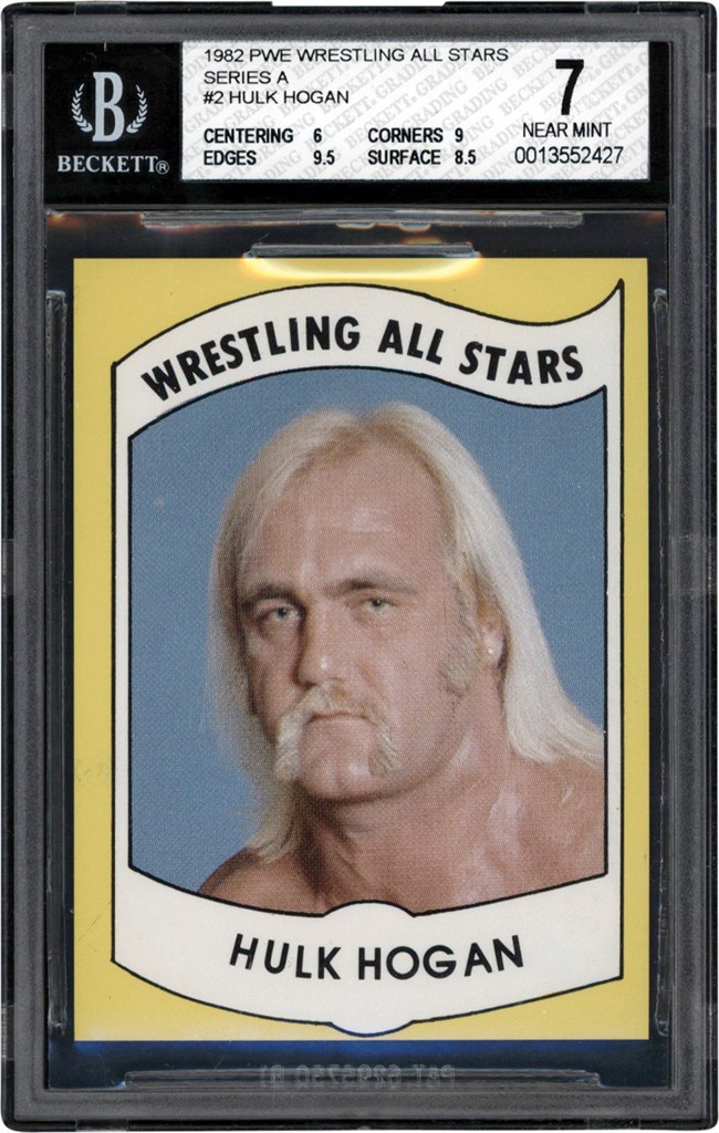 - 1982 PWE Wrestling All stars Series A #2 Hulk Hogan Card BGS NM 7