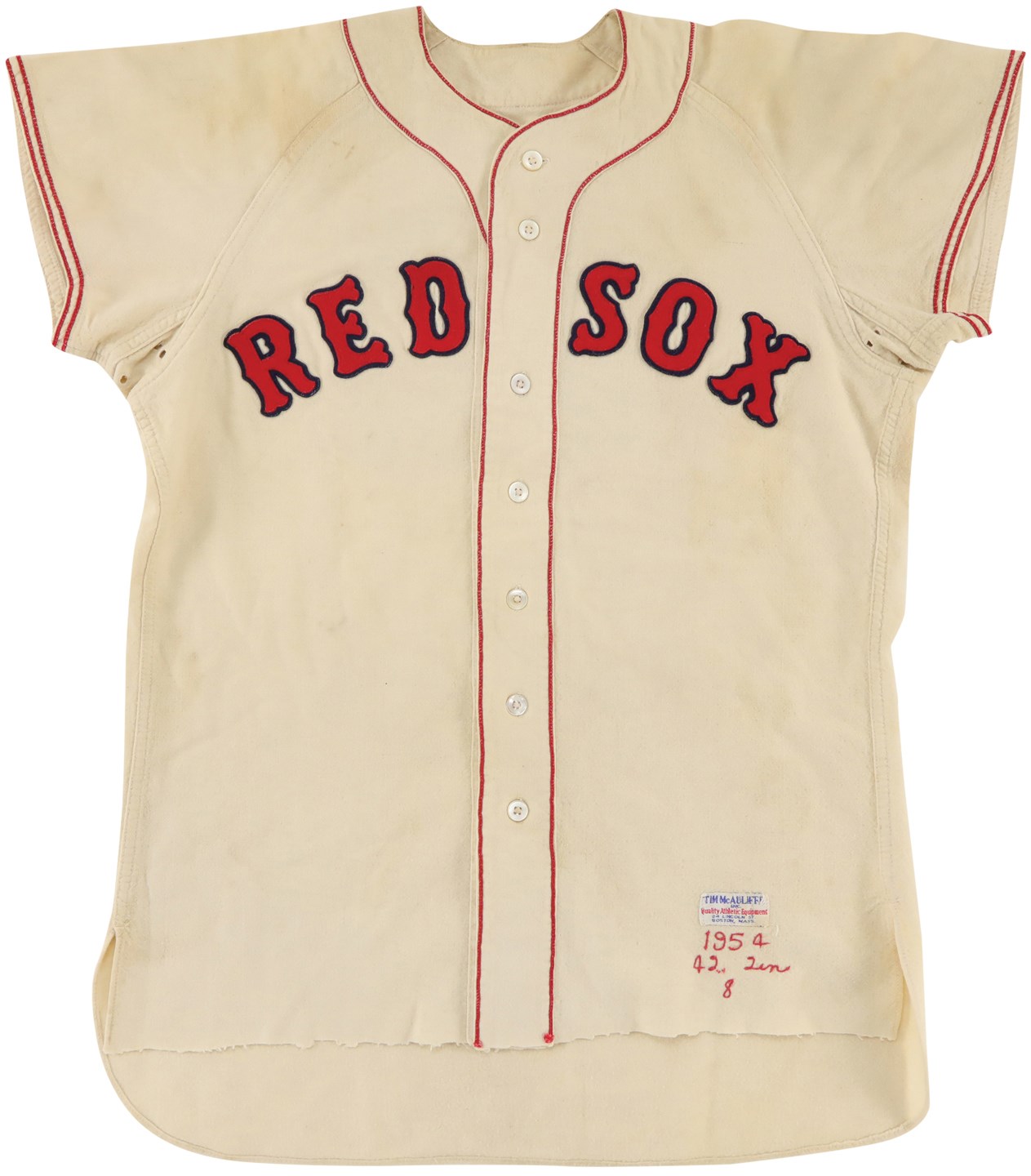 Baseball Equipment - 1954 Boston Red Sox Flannel Jersey