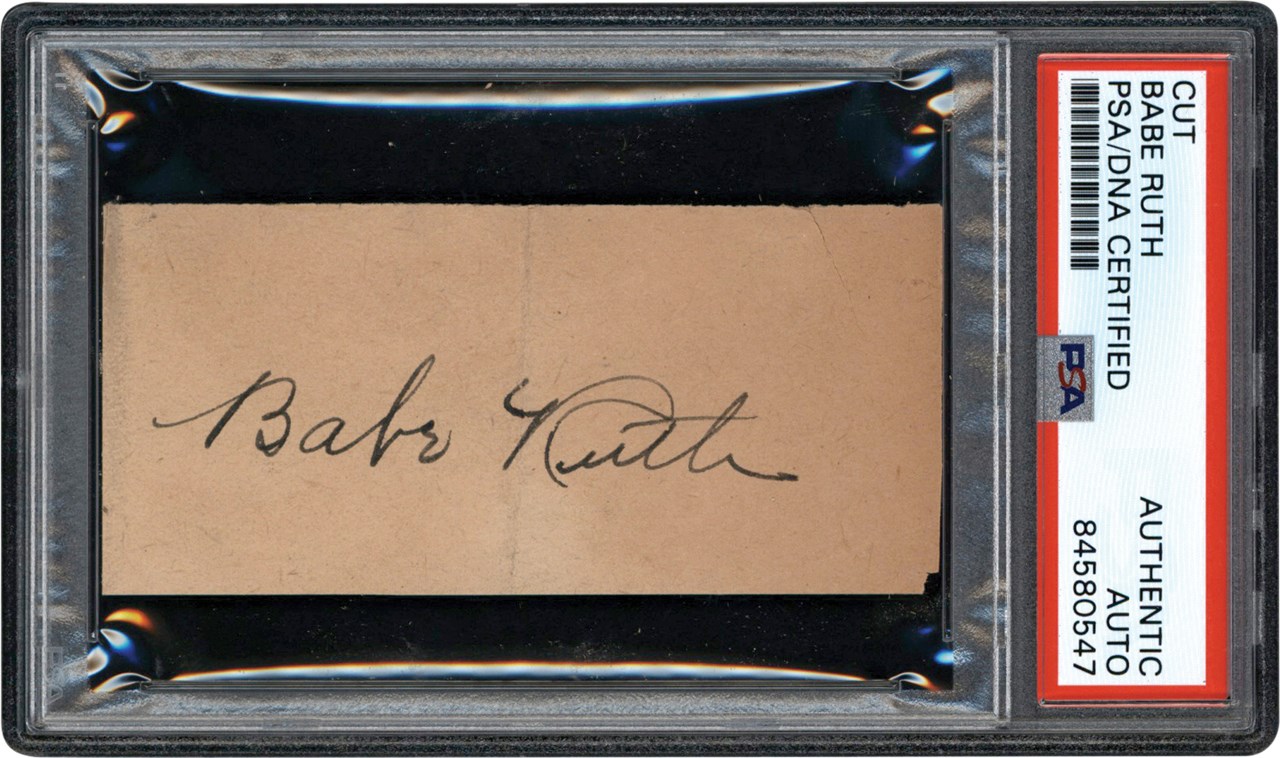 Ruth and Gehrig - 1930 Babe Ruth Signature w/Provenance (PSA)