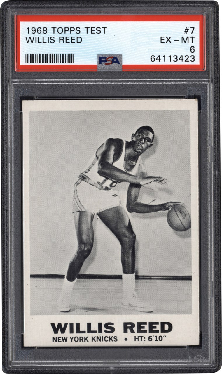 Basketball Cards - Rare 1968 Topps Test #7 Willis Reed PSA EX-MT 6