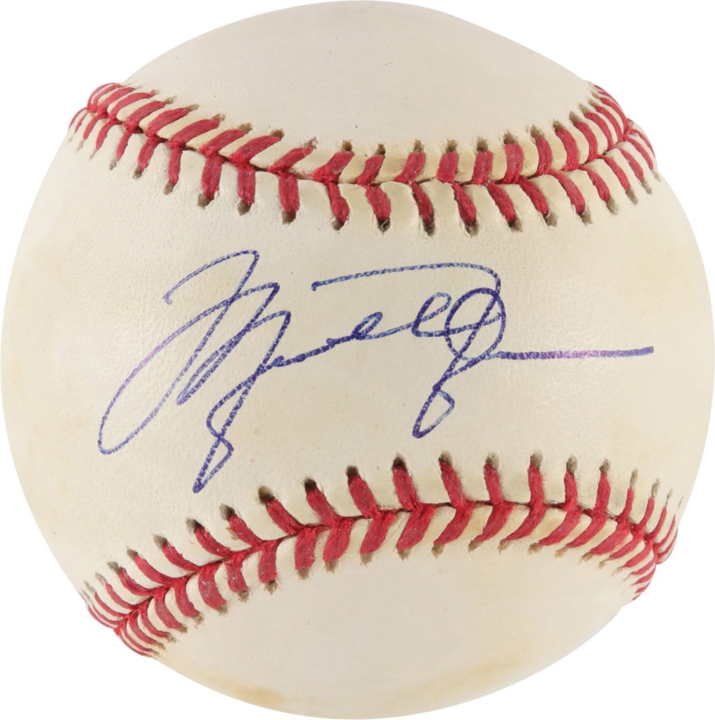Baseball Autographs - Michael Jordan Single Signed Baseball (PSA)