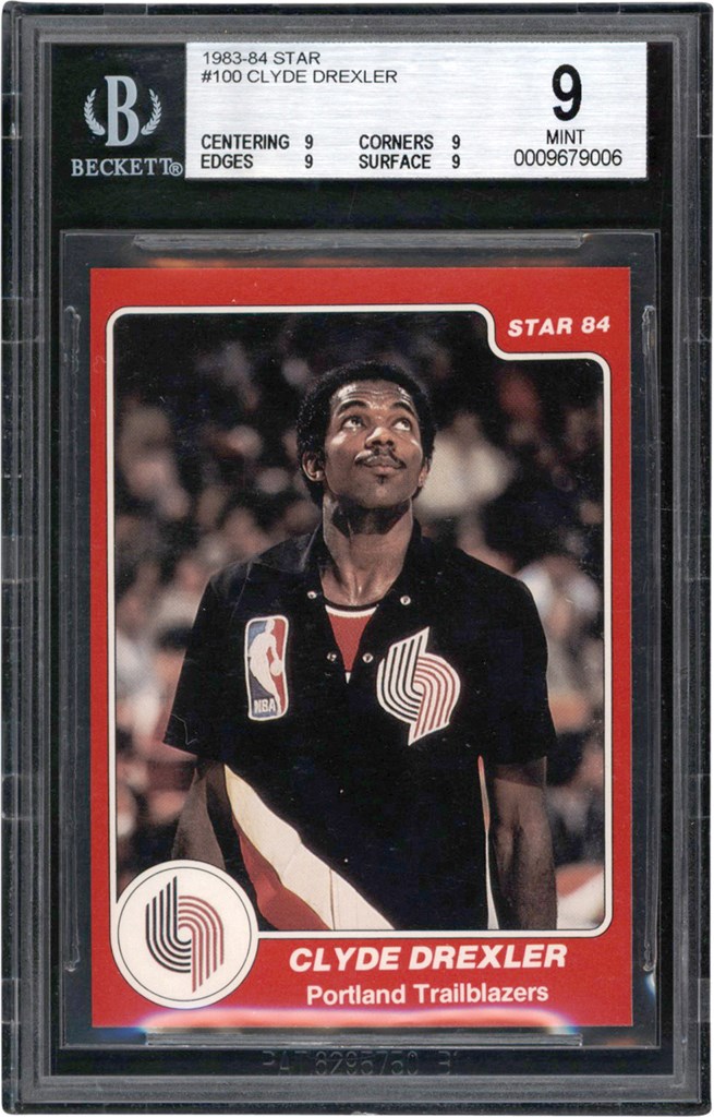 Basketball Cards - 1983-84 Star #100 Clyde Drexler Rookie BGS MINT 9