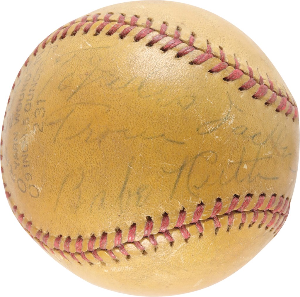Ruth and Gehrig - 1940s Babe Ruth Signed Baseball (PSA)