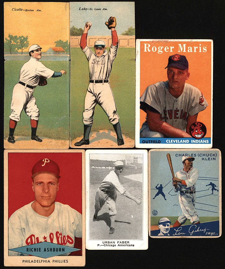 1887-1963 Hall of Famers & Stars Baseball Card Collection w/Rookies (47)
