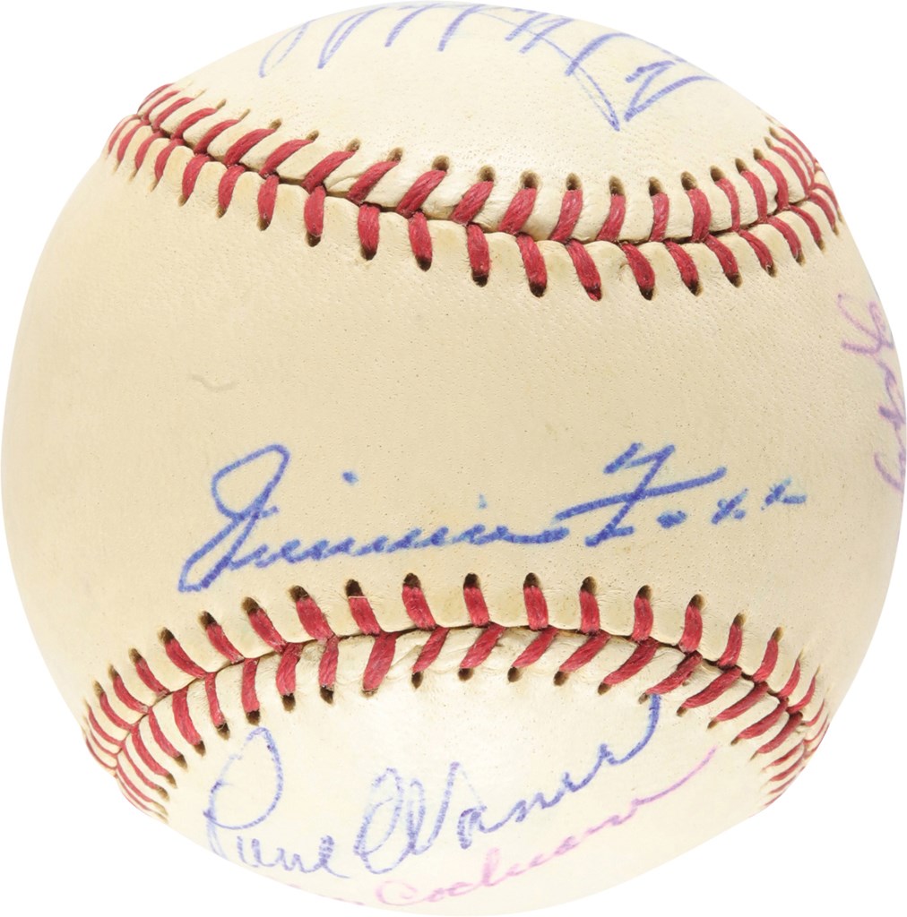 Baseball Autographs - High Grade Jimmie Foxx and Legendary Hall of Famers Signed Baseball (JSA)