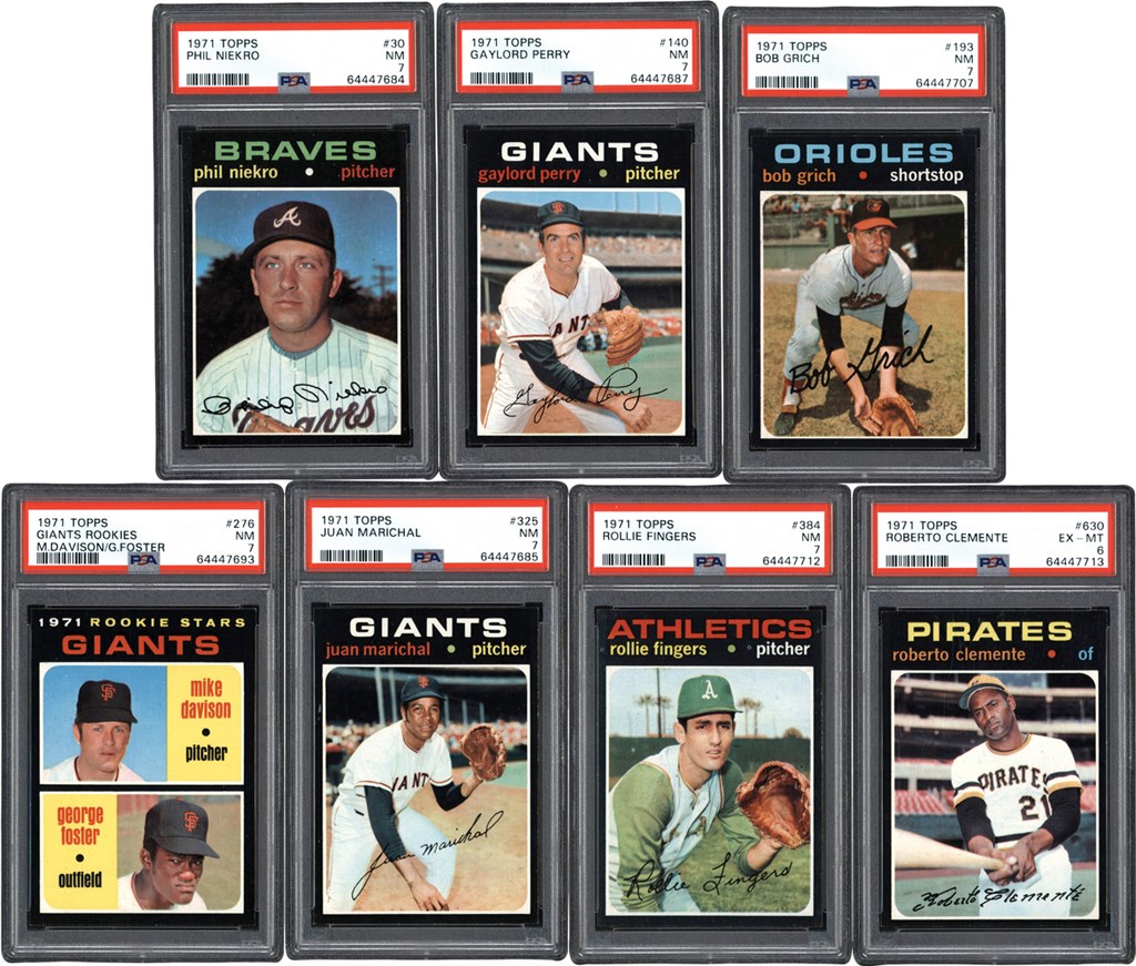 - 1971 Topps Baseball Star & HOF Collection (58) w/PSA