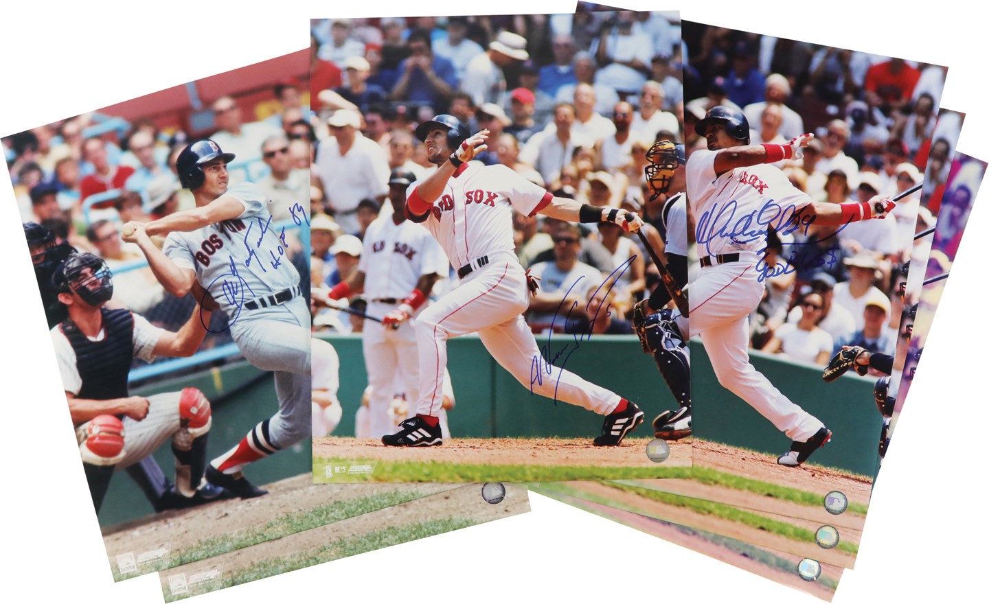 Baseball Autographs - Manny Ramirez, Carl Yastrzemski, & Nomar Garciaparra Signed Oversize Photographs (6)