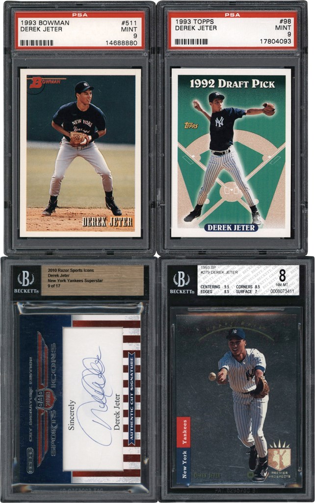- 1992-2013 Derek Jeter Autograph & Game Used Card Collection (14)