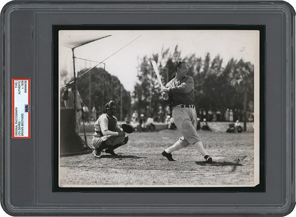 - Circa 1939 Lou Gehrig at the Plate Photograph (PSA Type I)