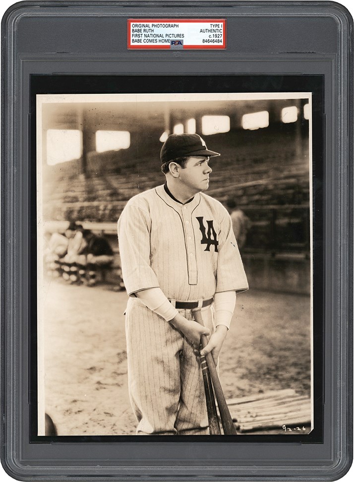 - 1927 Babe Ruth Movie Still from "Babe Comes Home" (PSA Type I)