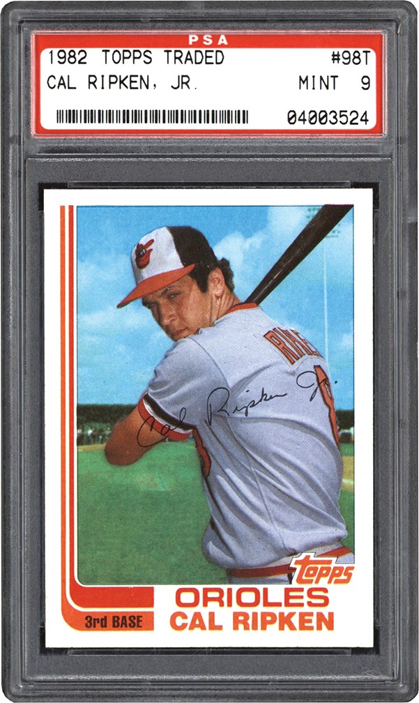 - 1982 Topps Traded Baseball #98T Cal Ripken Jr. Rookie Card PSA MINT 9
