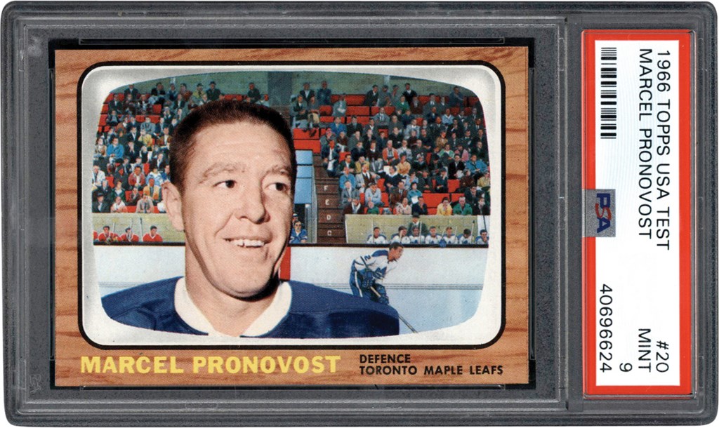 Hockey Cards - 1966 Topps USA Test Hockey #20 Marcel Pronovost PSA MINT 9 (Highest Graded)