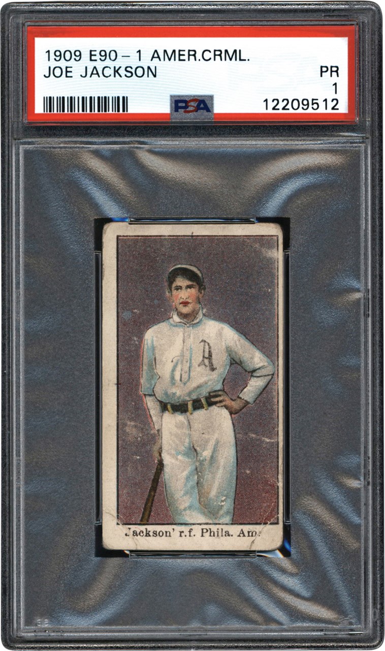 - 1909-1911 E90-1 American Caramel Joe Jackson Rookie Card PSA PR 1