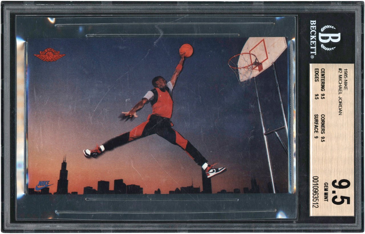 - 985 Nike Promo #2 Michael Jordan Rookie Card BGS GEM MINT 9.5