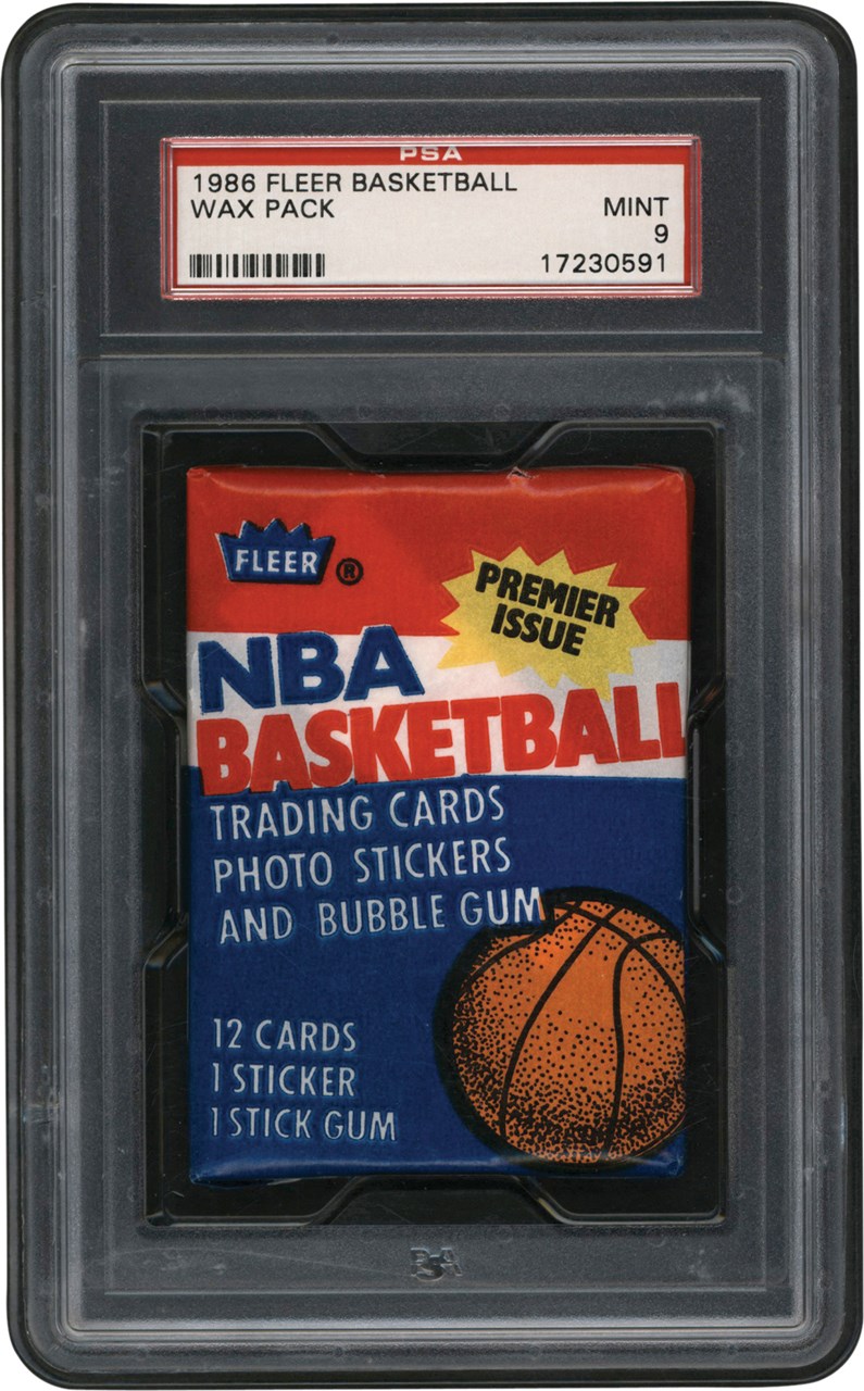 - 986-1987 Fleer Basketball Unopened Wax Pack PSA MINT 9