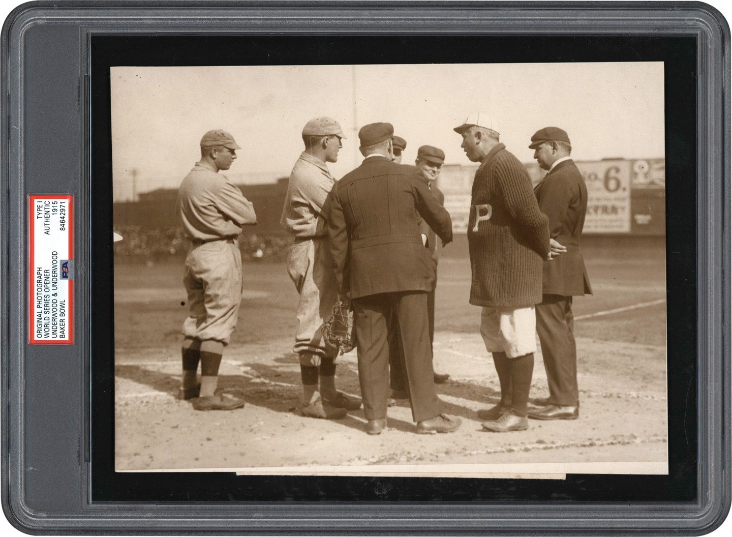 - 1915 World Series Photo Game 1 - Conference at the Plate (PSA Type I)