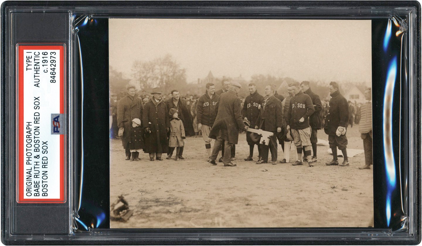 - 1916 Babe Ruth Boston Red Sox "Key to the City" Photograph from The Dick Hoblitzell Collection (PSA Type I)