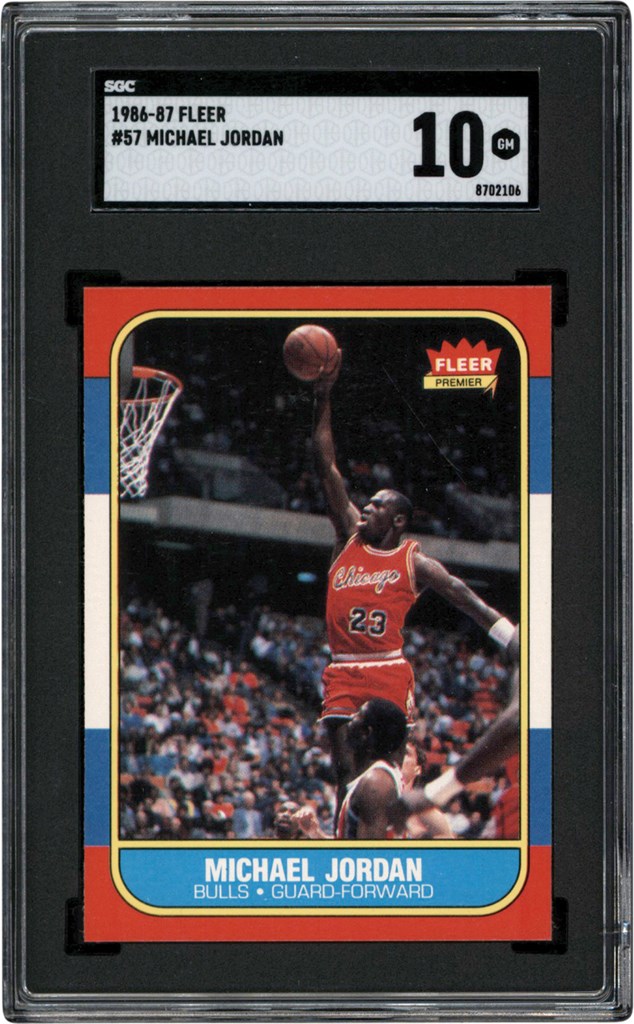 - 986-1987 Fleer Basketball #57 Michael Jordan Rookie Card SGC GEM MINT 10
