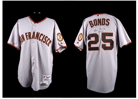 - 2001 Barry Bonds Autographed Home Run #507 Game Worn Jersey