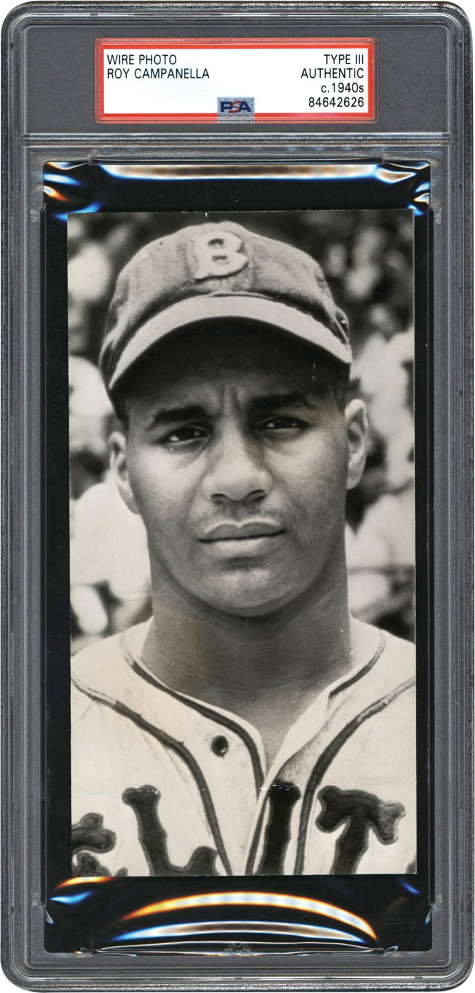 Vintage Sports Photographs - 1940s Roy Campanella Baltimore Elite Giants Photograph (PSA Type III)