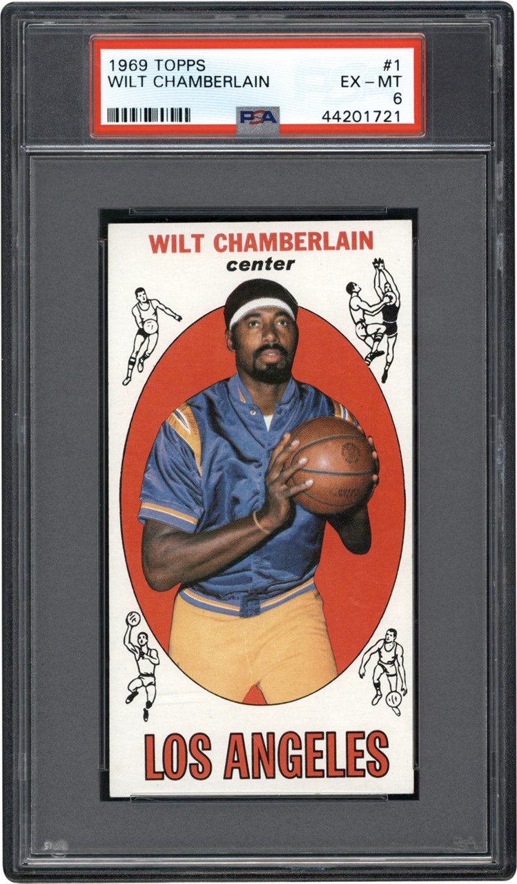 Basketball Cards - 1969-1970 Topps Basketball #1 Wilt Chamberlain PSA EX-MT 6
