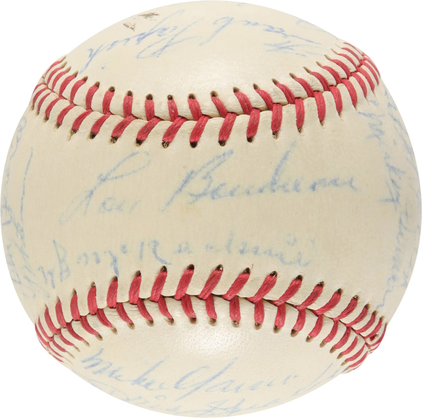 Baseball Autographs - High Grade 1949 Indians Team-Signed Ball w/Tris Speaker (PSA)