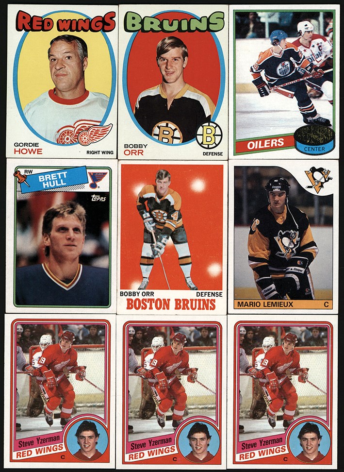 - 1957-1992 Hockey Card Collection (200+) w/Gretzky, Howe & Lemieux